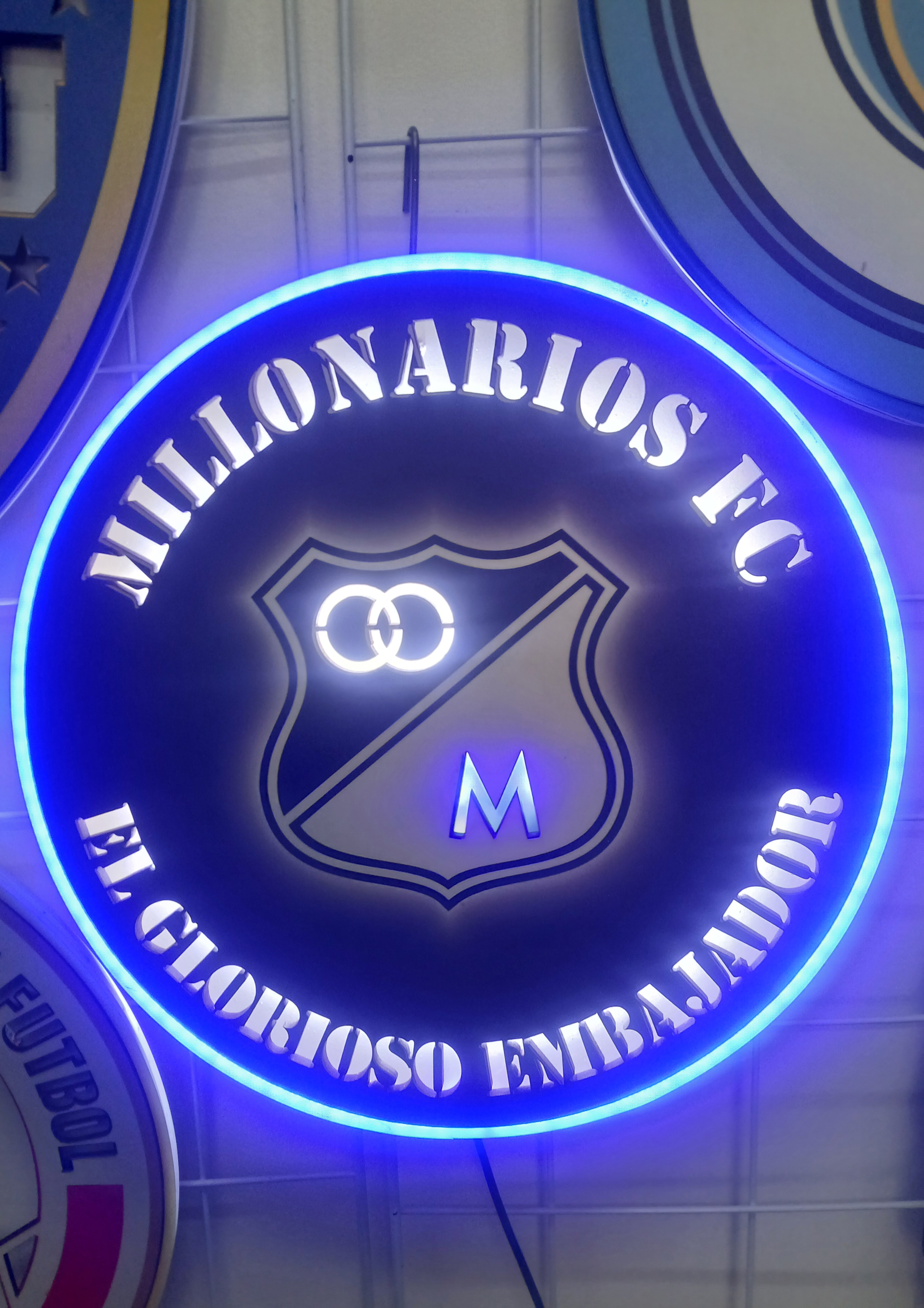 Cuadro neón 3D Millonarios