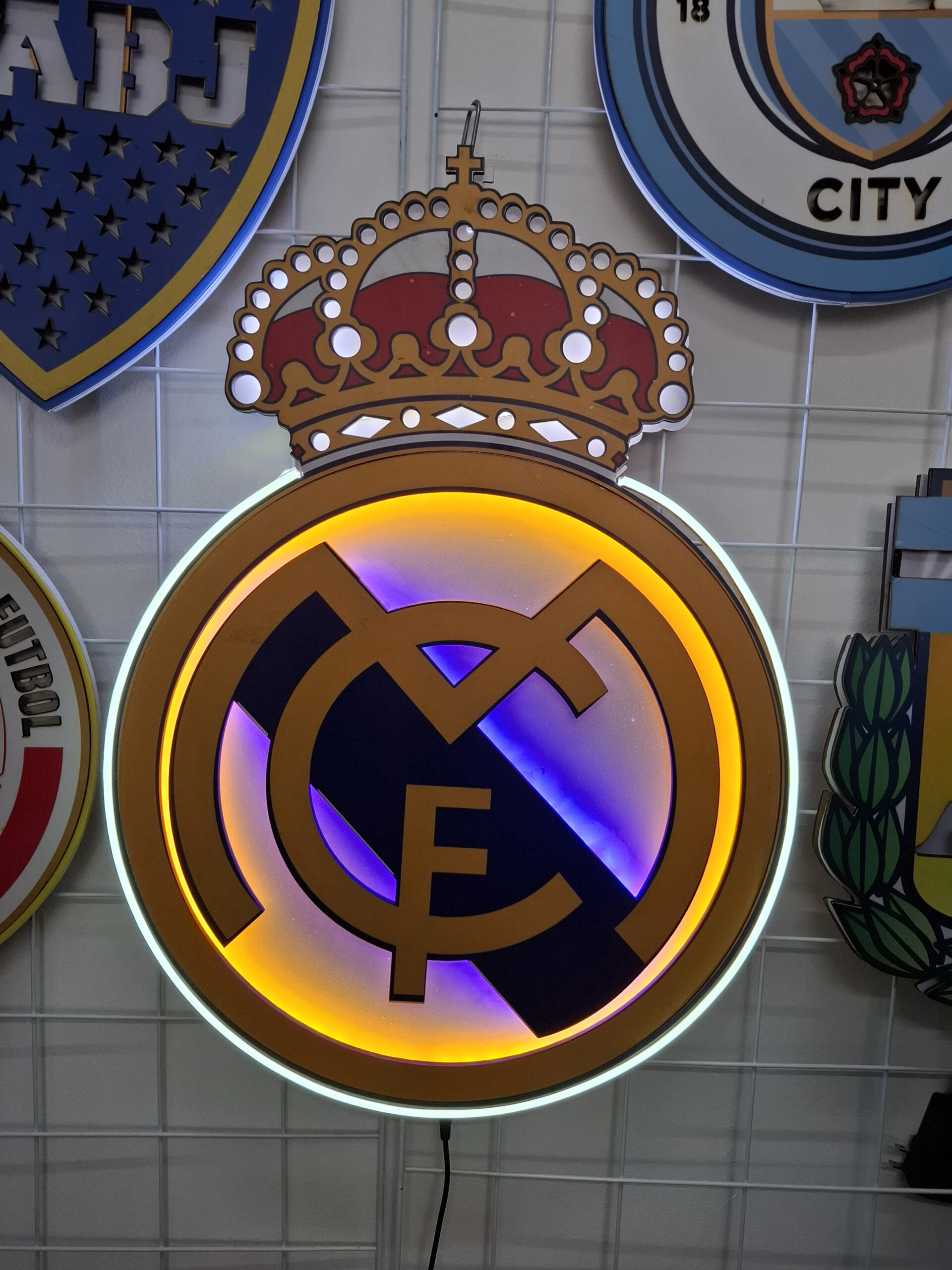 Cuadro neón 3D Real Madrid