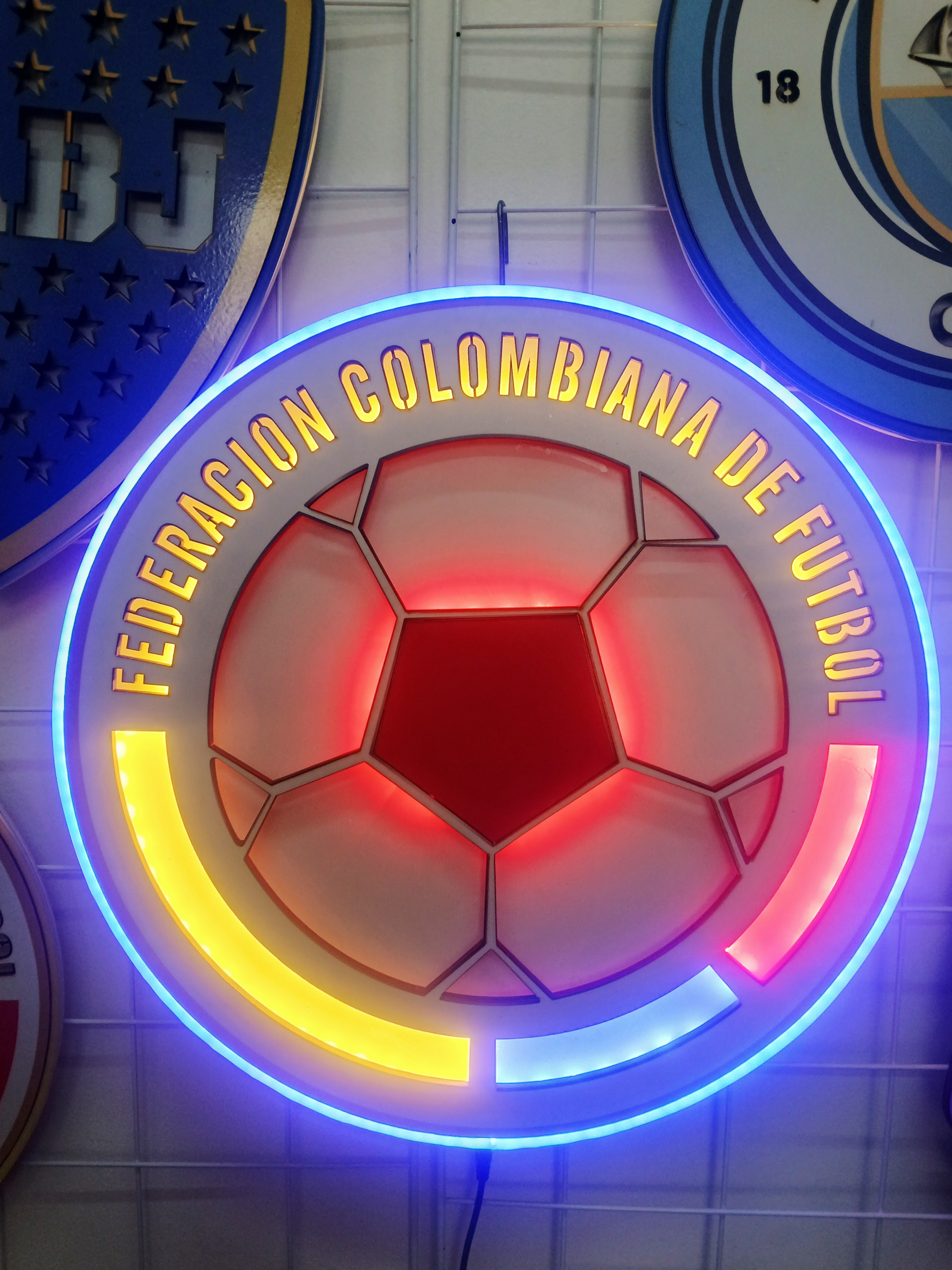 Cuadro neón 3D Selección Colombia