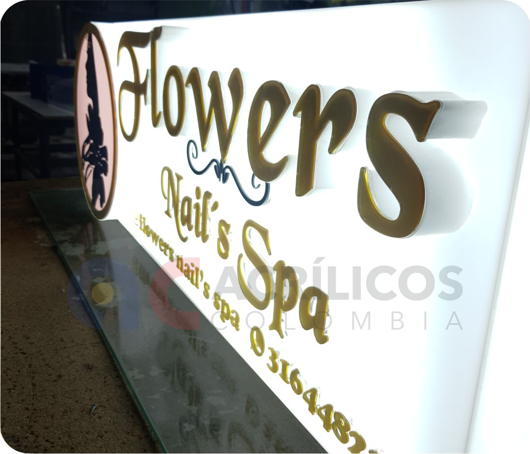 Aviso en acrilico con luz de 50x180cms - Image 4