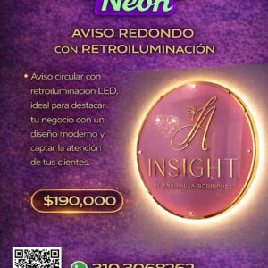 Aviso redondo con retroiluminación