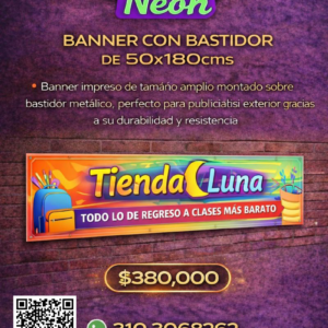 Banner con bastidor de 50x180cms